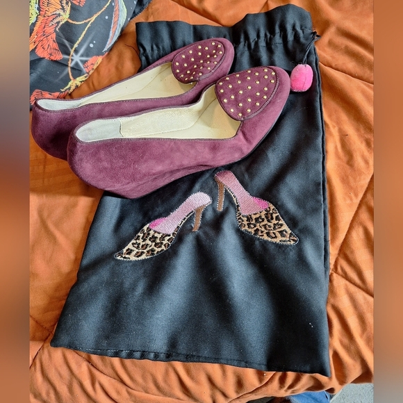 Taryn Rose Keshy Wedge Slip Ons Port Wine Suede 8.5M - Picture 8 of 10